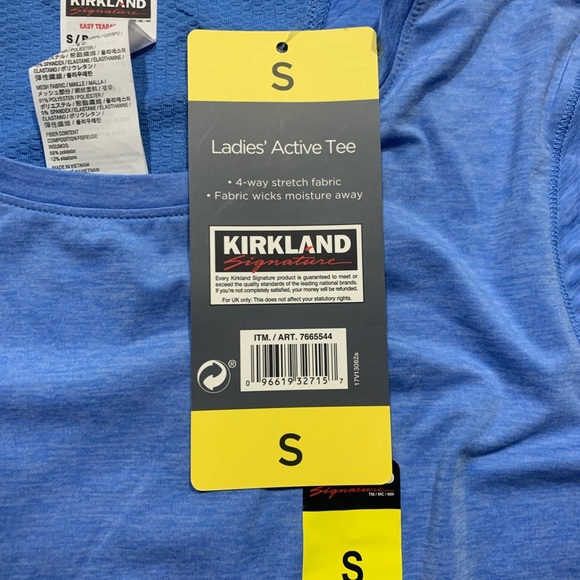 New Kirkland Signature Blue Active Tee Sz. S - Picture 4 of 8
